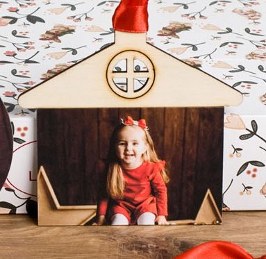 adorno árbol de Navidad personalizada en madera.